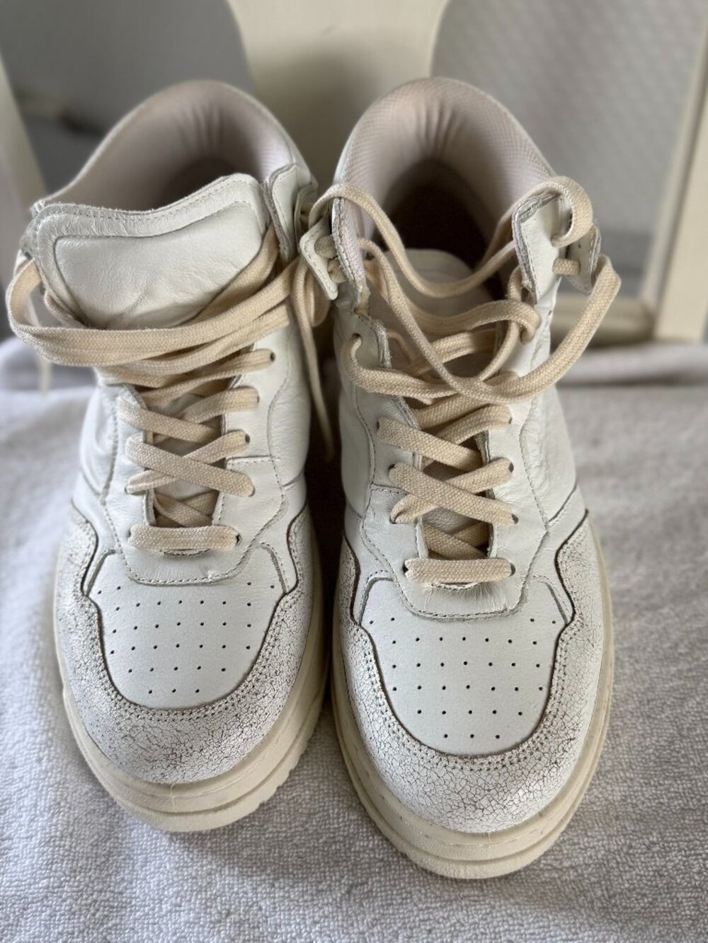 STEVE MADDEN LEATHER HI TOP SNEAKERS "WAYNE" SIZE 10